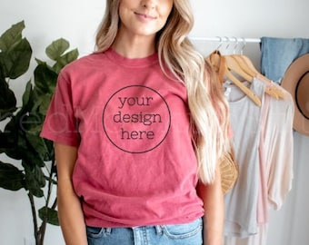 Crimson Comfort Colors 1717 T-shirt Mockup| Crimson Comfort Colors T-shirt Mockup| Skjorta Mockup| Skjorta Mockup
