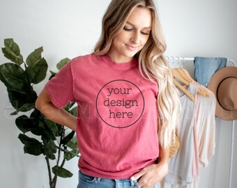 Crimson Comfort Colors 1717 T-shirt Mockup| Crimson Comfort Colors T-shirt Mockup| Skjorta Mockup| Skjorta Mockup