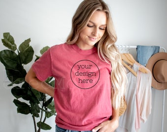 Crimson Comfort Colors 1717 T-shirt Mockup| Crimson Comfort Colors T-shirt Mockup| Skjorta Mockup| Skjorta Mockup