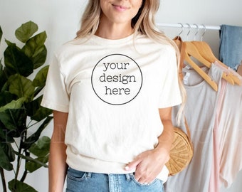 Maqueta de camiseta Ivory Comfort Colors 1717/ Maqueta de camiseta Comfort Colors/ Maqueta de camiseta modelo/ Maqueta de camiseta