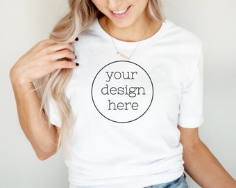 Maqueta de Bella Canvas 3001/ Maqueta de camiseta blanca/ Maqueta de camiseta modelo/ Maquetas de camisetas lindas/ Maqueta de camiseta