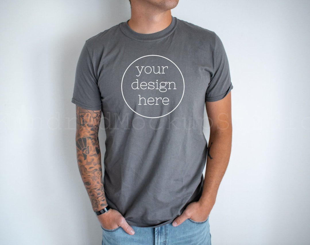 Gildan 64000 Charcoal Mockup Male T-shirt Mockup Male Shirt - Etsy