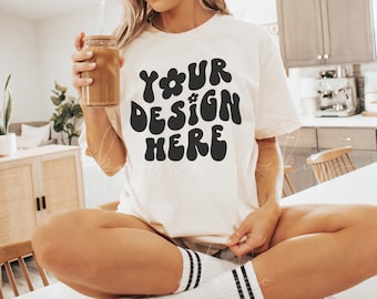 Maqueta de camiseta Ivory Comfort Colors 1717/ Maqueta de camiseta Comfort Colors/ Maqueta de camisa de gran tamaño