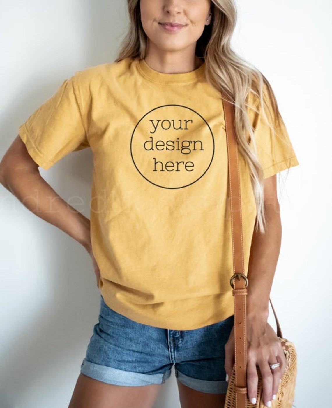 Download Mustard Comfort Colors 1717 T-Shirt Mockup Comfort Colors ...