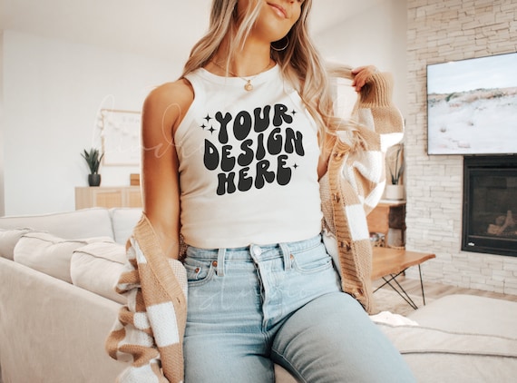 Natural Bella Canvas 1019 Micro Rib Racer Tank Mockup Bella Canvas Tank Top Mockup Black 1019 Bella Canvas Mockup
