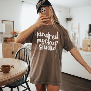 Espresso Comfort Colors 1717 T-Shirt Mockup Oversized Mockup Comfort Colors T-shirt Mockup Brown Print On Demand Mockup