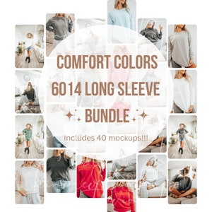 Mockup Bundle| 6014 Comfort Colors Long Sleeve Mockup Bundle| Comfort Colors Bundle