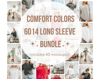 Mockup Bundle| 6014 Comfort Colors Long Sleeve Mockup Bundle| Comfort Colors Bundle