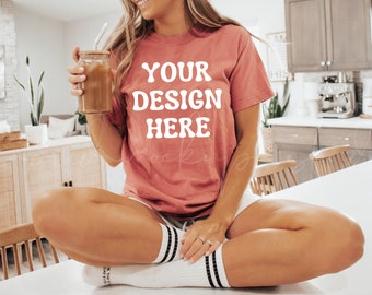 Kreuzkümmel Comfort Farben 1717 T-Shirt Mockup| Comfort Colors T-Shirt Mockup| Oversized Shirt Mockup