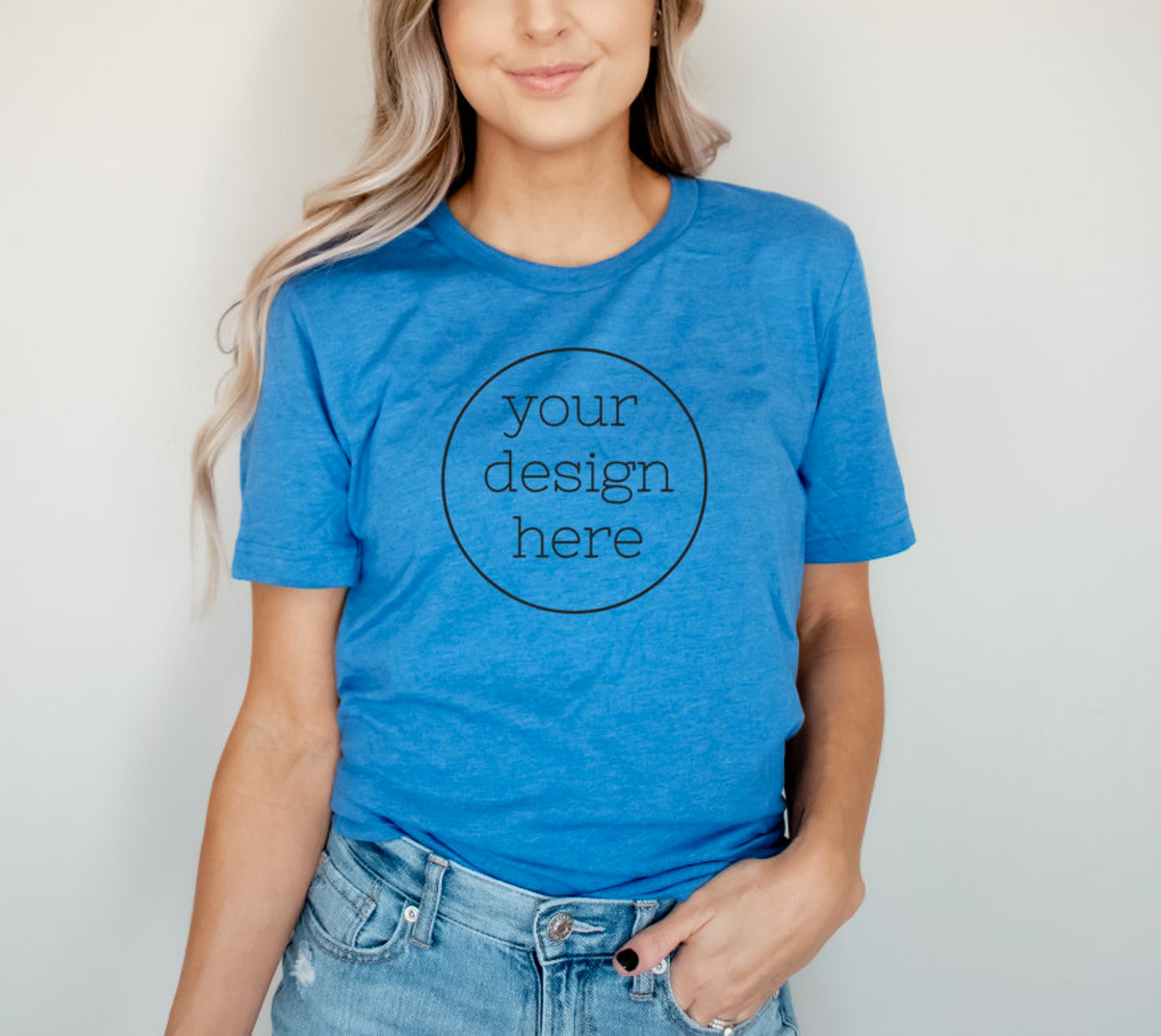 bella canvas heather true royal