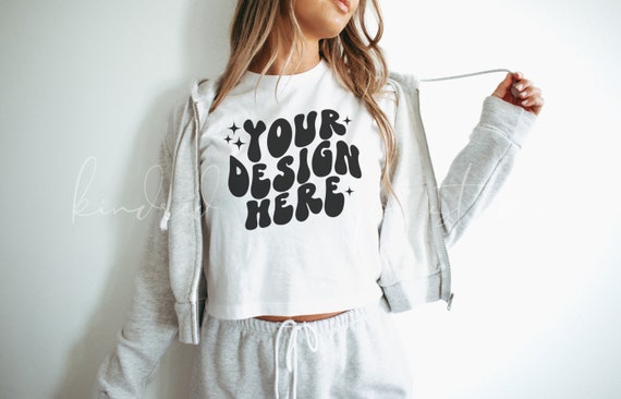 1580 Next Level Ideal Crop Top Mockup| White Cropped Tee Mockup| Next Level Mockup