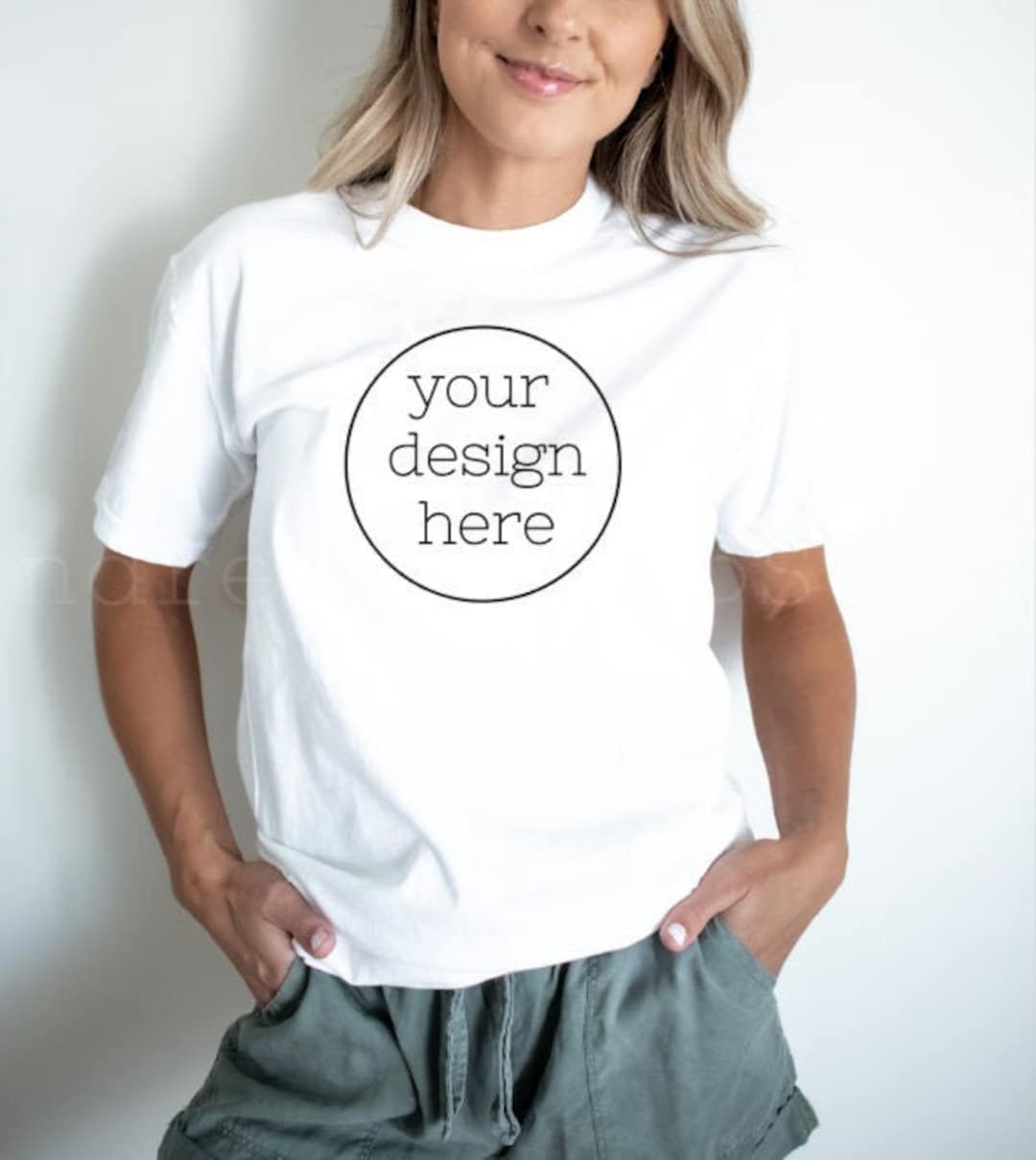 White Comfort Colors 1717 T-shirt Mockup Comfort Colors T-shirt Mockup