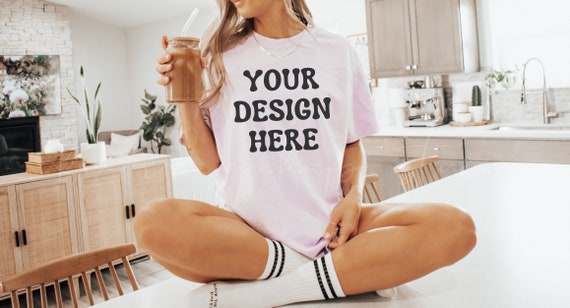 Orchid Comfort Colors 1717 T-Shirt Mockup| Comfort Colors T-shirt Mockup| Oversized Shirt Mockup