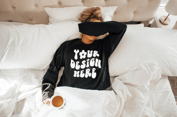 18000 Gildan Black Sweatshirt Mockup| Trendy Mockup| POD Mockup