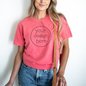 Comfort Colors Watermelon 1717 T-Shirt Mockup| Comfort Colors T-shirt Mockup| Model Shirt Mockup| Shirt Mockup