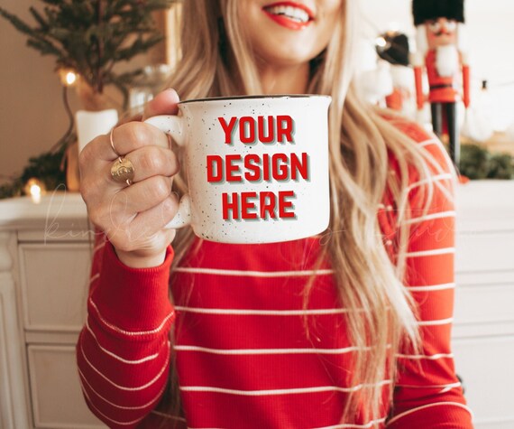 Campfire Mug Mockup| Christmas Mug Mockup| Speckled Campfire Mug Mockup