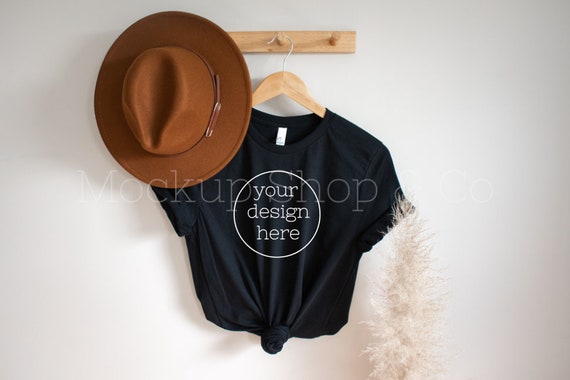 Boho Shirt Mockup| Bella Canvas 3001 Mockup| Black T-shirt Mockup| Hanging Shirt Mockup| Cute Shirt Mockups| Mockup Shirt