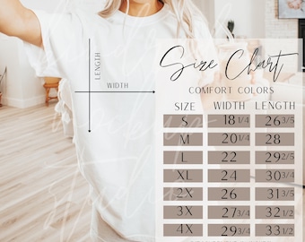 Comfort Colors 1717 Sizing Chart| Comfort Colors Size Chart