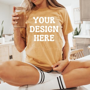 Mustard Comfort Colors 1717 T-Shirt Mockup| Comfort Colors T-shirt Mockup