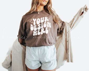 Mockup di t-shirt Espresso Comfort Colors 1717 / Mockup di t-shirt Comfort Colors / Mockup POD / Mockup di stampa su richiesta / Mockup di colori Comfort