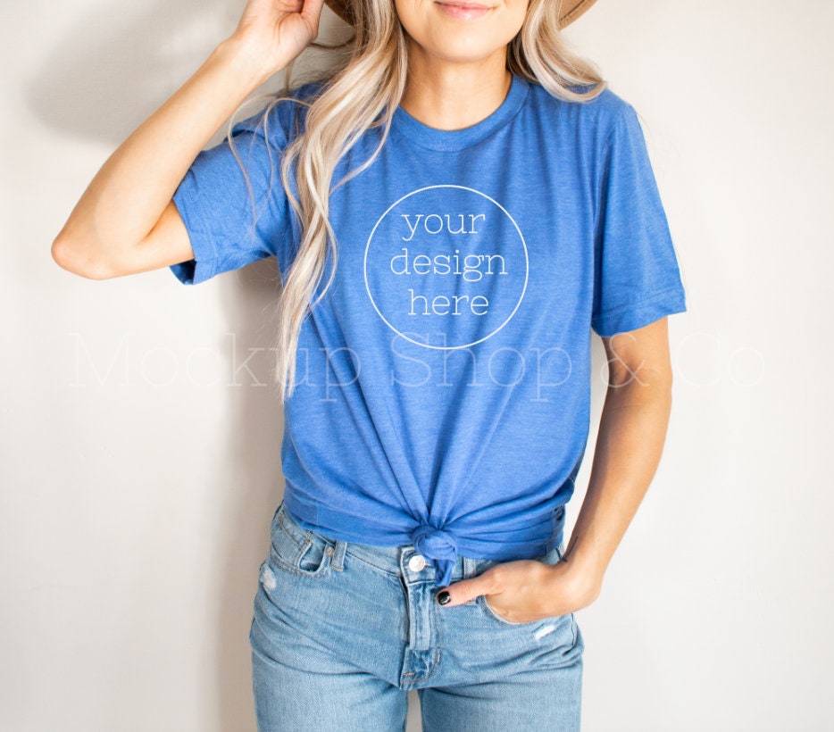 bella canvas heather true royal