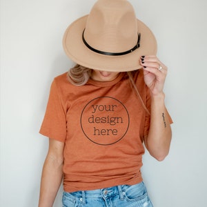 Heather Autumn Bella Canvas 3001 Mockup| T-shirt Mockup| Shirt Mockup| Cute Shirt Mockups| Mockup Shirt