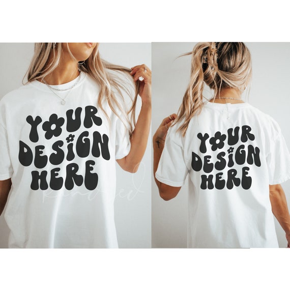 Front and Back Comfort Colors 1717 Mockup| Front and Back Mockup| Oversized Mockup| Comfort Colors T-shirt Mockup White
