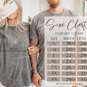 Komfortfarben 1717 Größentabelle | Komfort Farben Größentabelle | Männer und Frauen Größentabelle