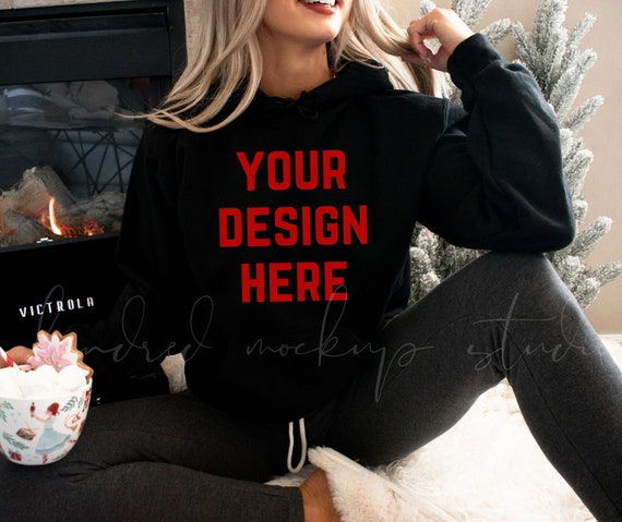 18500 Black Mockup| Gildan 18500 Mockup| 18500 Christmas Mockup