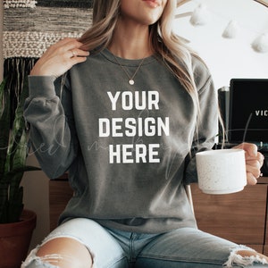 Pepper Comfort Colors 1566 Mockup| Comfort Colors Sweatshirt Mockup