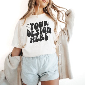 Ivory Comfort Colors 1717 T-Shirt Mockup| Comfort Colors T-shirt Mockup| POD Mockup| Print On Demand Mockup | Comfort Colors Mockup