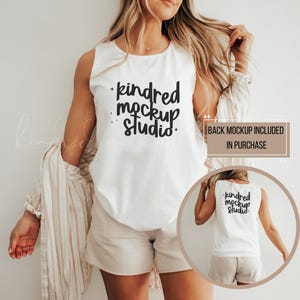 Comfort Colors 9360 Tank Top White 9360 Comfort Colors Tank Top Mockup Summer Mockup Comfort Colors Mockup Back and Front Mockup