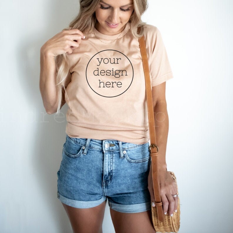 Download Heather Sand Dune 3001 T-shirt Mockup Boho Shirt Mockup | Etsy