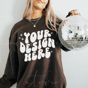Gildan 18000 Dark Chocolate Mockup| Gildan 18000 Mockup| Christmas Mockup| New Years Mockup