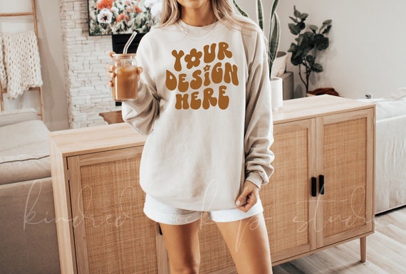 18000 Sand Sweater Mockup| Fall Mockup| Gildan 18000 Mockup
