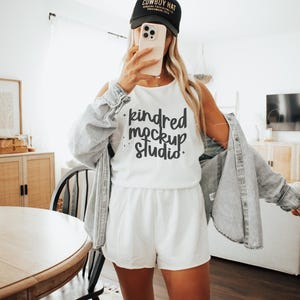 White Comfort Colors 9360 Tank Top Mockup White 9360 Comfort Colors Tank Top Mockup Summer Mockup Comfort Colors Mockup