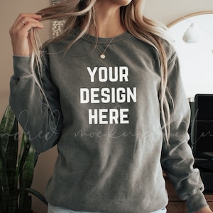 Pepper Comfort Colors 1566 Mockup| Comfort Colors Sweatshirt Mockup