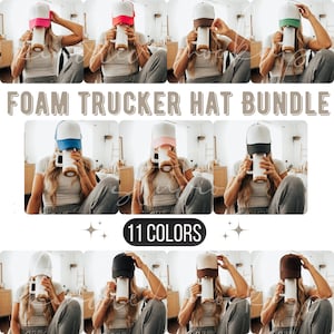 Foam Trucker Hat Mockup Bundle Trucker Hat POD Mockup Bundle Aesthetic Mockup Real People Mockups Summer Mockups Hat Mockups