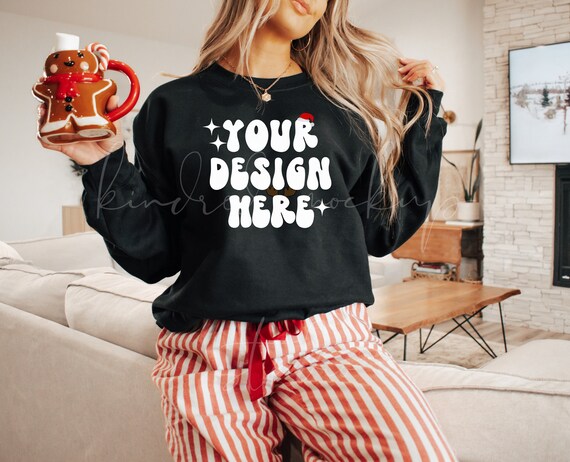 18000 Black Sweatshirt Mockup| Christmas Mockup| Holiday Mockup| Black Sweatshirt Mockup| POD Mockup