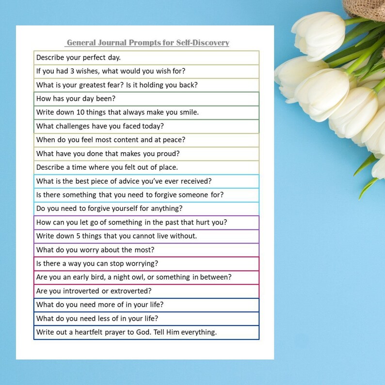 94 Journal Prompts for Self Discovery - Etsy