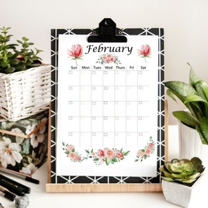 Floral Print Undated Printable Calendars