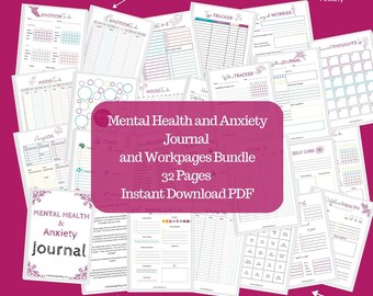 Mental Health Journal| Anxiety Journal |  Mental Health Workbook | Anxiety Workbook | Mental Health Worksheets | Anxiety Worksheets