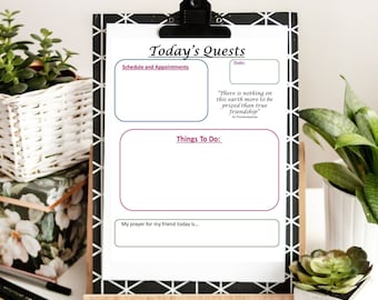 Printable To-Do List with Inspirational Quotes and Reflection Questions, To Do List Planner Page,  Productivity Planner, To Do Printable