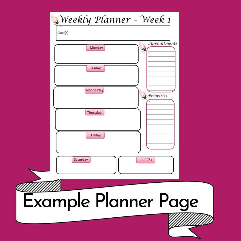 12 Weeks Goal Planner 12 Week Printable Planner 12 Week Year image 7