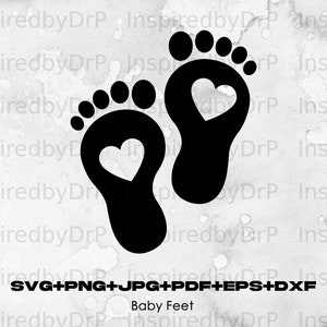 Baby Feet with Hearts baby feet svg