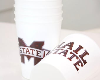 Hail State Reusable Cup Set, Set of 10, MS State Cup Set, MS State Graduation Gift