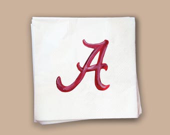 Juego de servilletas con el logotipo de la Universidad de Alabama