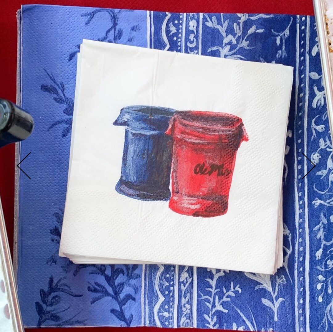 Ole Miss Trashcan Friday Napkin Set Etsy
