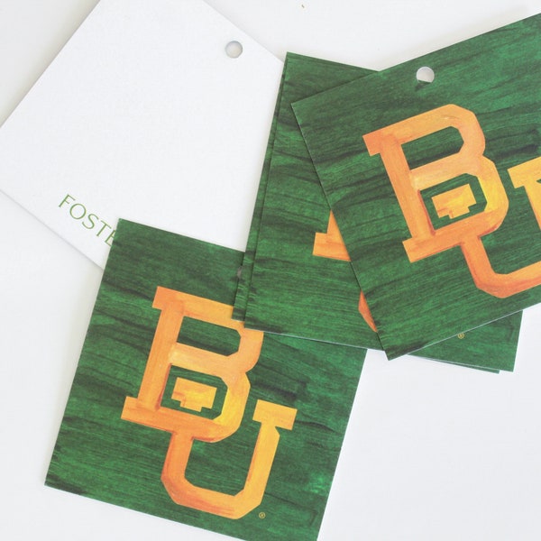 Baylor Logo Gift Tag Set, Set of 10, Baylor Gift Tags, Baylor Gifting, Baylor Graduation