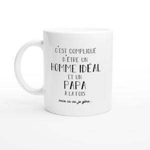 Tazza Ideale Uomo Papà - Regalo Papà Compleanno San Valentino Uomo Amore Coppia Padri Giorno - Ceramica - Bianco